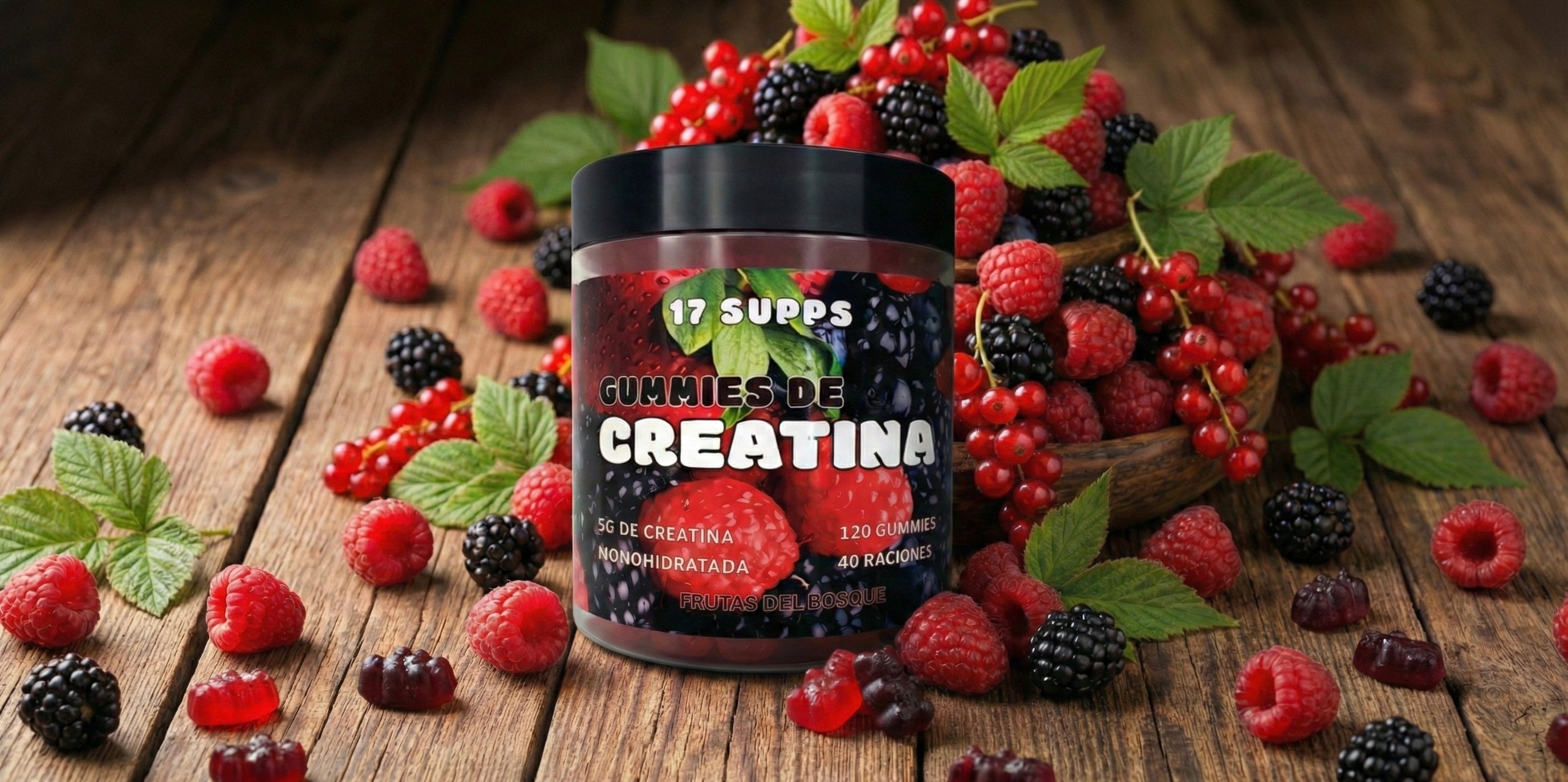 Gummies de Creatina 17 SUPPS sabor frutas del bosque - 5g creatina monohidrato