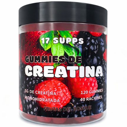 Gummies de creatina sabor frutas del bosque en envase de 120 unidades 17 SUPPS