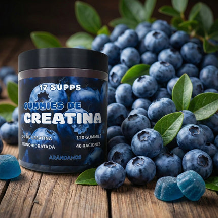 Gummies creatina monohidrato sabor arándanos 17 SUPPS envase 120 unidades

