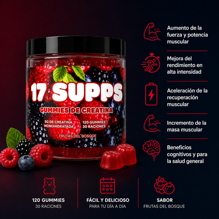 Gummies Creatina Frutas del Bosque (120 Gummies)