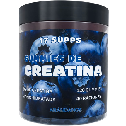 Gummies de creatina sabor arándanos en envase de 120 unidades 17 SUPPS
