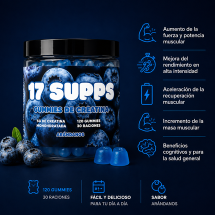 Gummies Creatina Arándanos (120 Gummies)