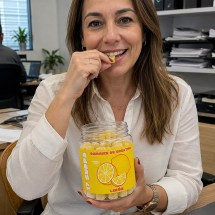 Gominolas de Creatina Monohidrato – Limón (120 gummies · 5g por dosis)
