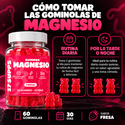 Gominolas de Magnesio - Fresa (60 GUMMIES)