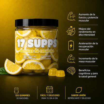 Gummies Creatina Limón (120 Gummies)