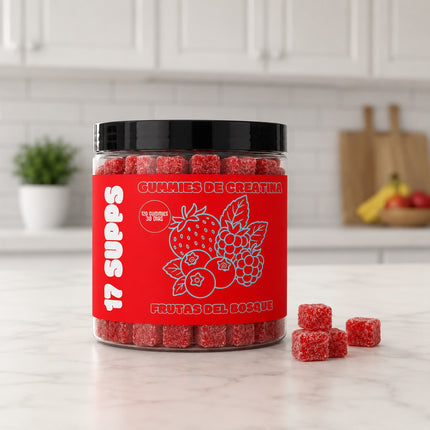 Gominolas de creatina sabor frutas del bosque 17 SUPPS, 5g de creatina monohidrato por dosis